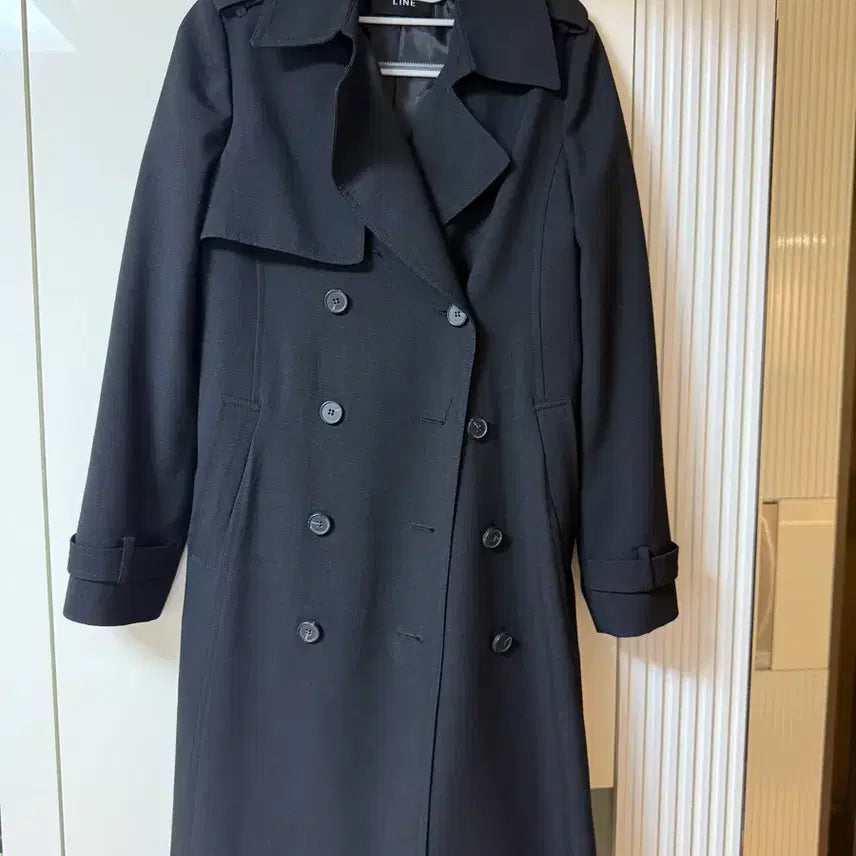[BUNJANG] LINE Black Trench Coat / 블랙 트렌치 코트