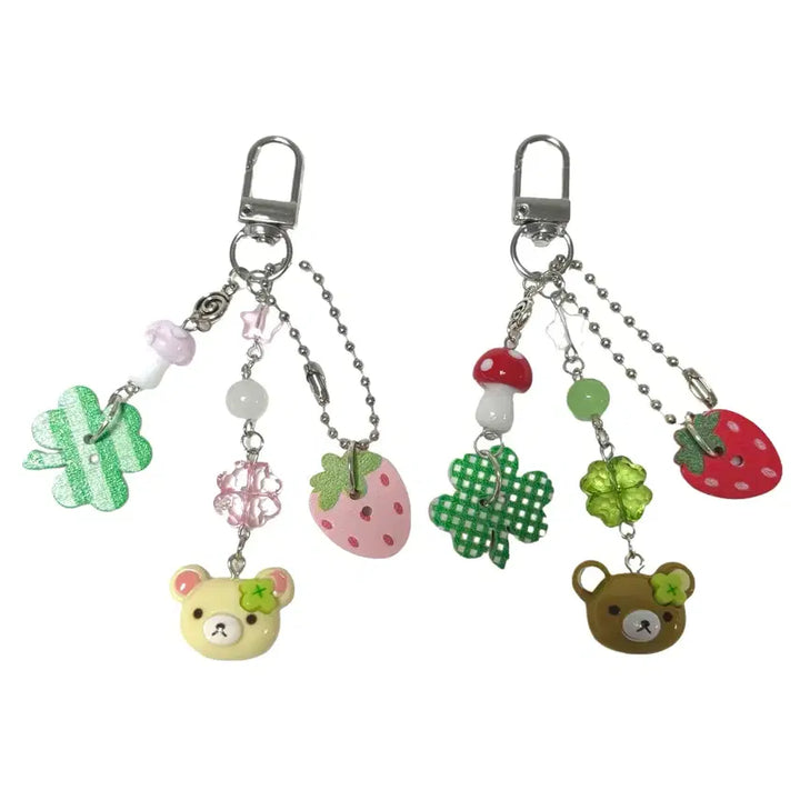[SOLD OUT] [비즈키링] 리락쿠마 클로바 비즈키링 | 가방키링