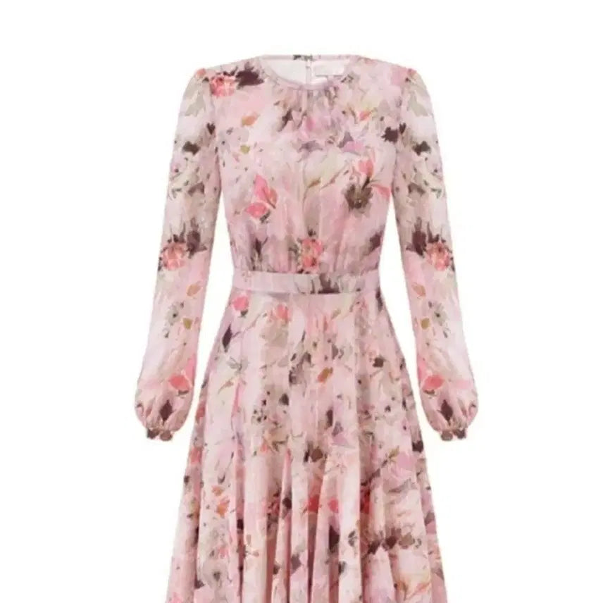 [BUNJANG] Merci Beaucoup Pink Chiffon Dress Size 2 / 메르시비앙 메비 핑크 쉬폰 원피스 2사이즈