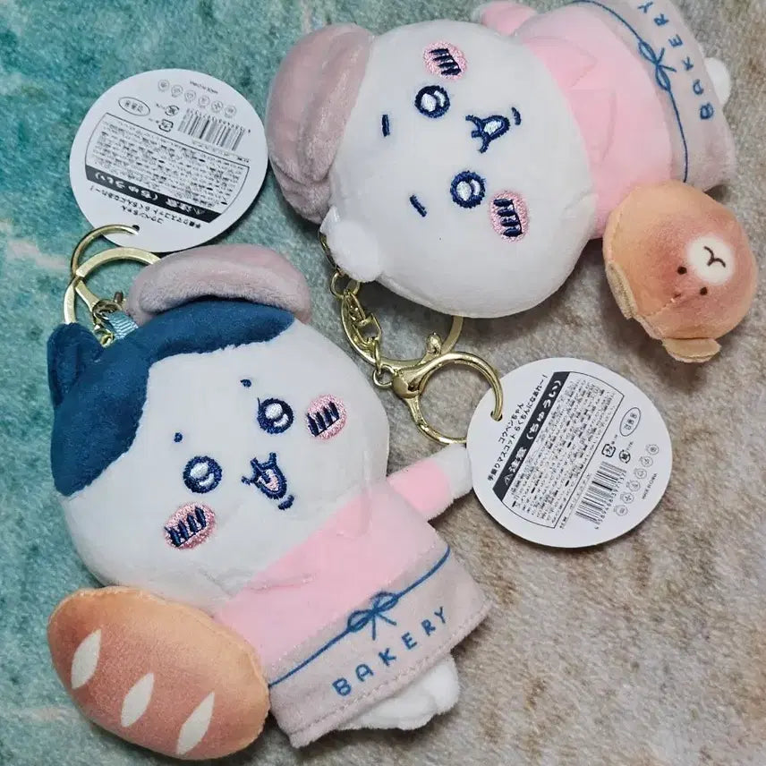 [BUNJANG] Chiikawa &amp; Hachiware Baker Keyring Set / (세트) 치이카와&amp;하치와레 제빵사 인형키링