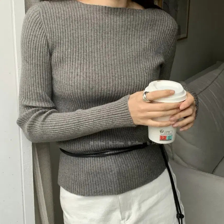 [BUNJANG] Verbein Nouvelle Ribbed Knit Sweater / 버베인 누벨르 골지니트