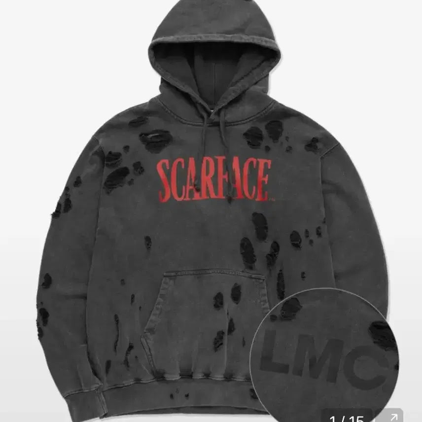[BUNJANG] LMC Scarface Damage Hoodie / [xl] LMC 스카페이스 데미지 후드티