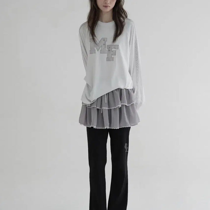[BUNJANG] Margarine Fingers Lace Chiffon Tiered Skirt / 마가린핑거스 레이스 쉬폰 캉캉 스커트 새상품 반값에!