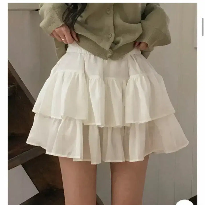 [BUNJANG] White Ruffle Skirt (New) / 캉캉치마(화이트-새상품)