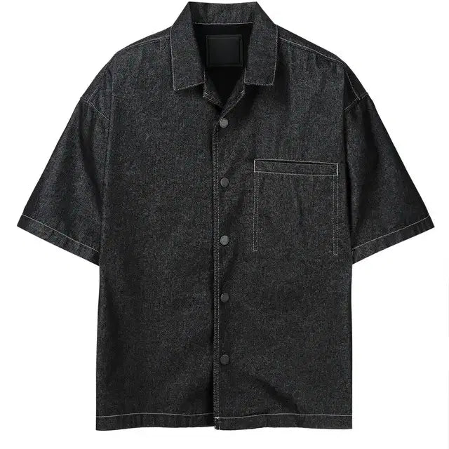 [BUNJANG] JILLSTUART NEW YORK Indigo Black Denim Short Sleeve Jacket (Oversized, Size S) / 질스튜어트뉴욕/ 데님 반팔 자켓/ 오버핏 S size