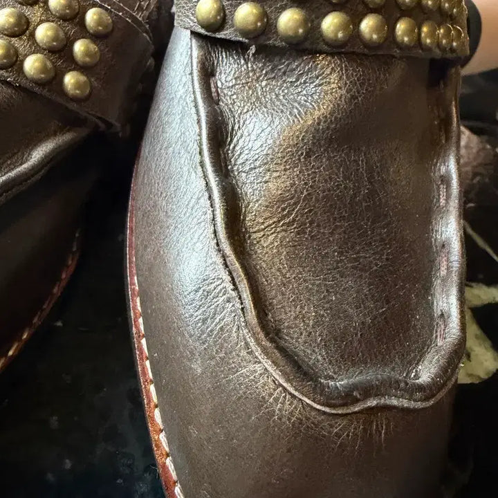 [BUNJANG] Piedro Style Studded Handmade Leather Loafers / 피에드로스틸레 스터드 수제구두 42