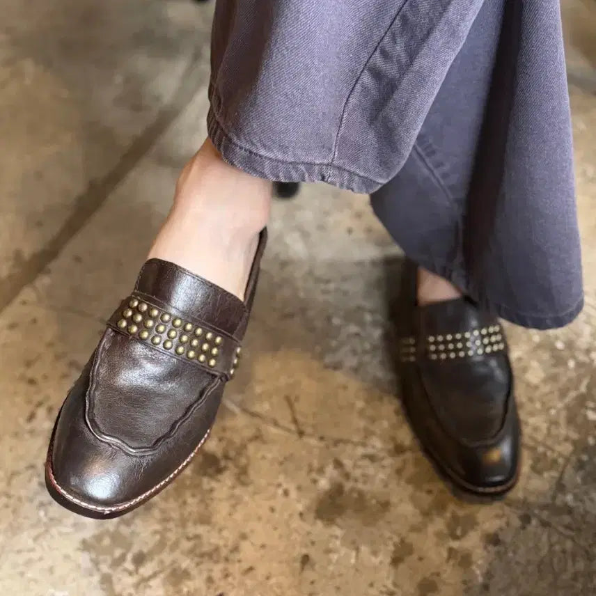 [BUNJANG] Piedro Style Studded Handmade Leather Loafers / 피에드로스틸레 스터드 수제구두 42