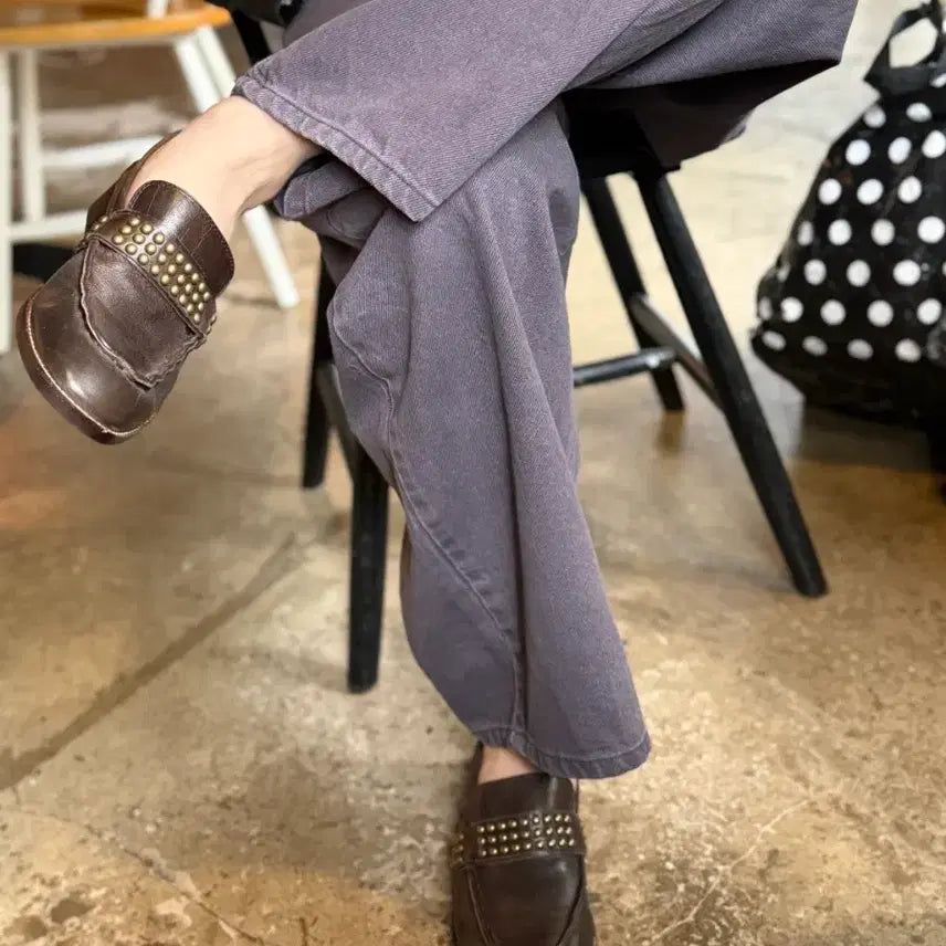 [BUNJANG] Piedro Style Studded Handmade Leather Loafers / 피에드로스틸레 스터드 수제구두 42