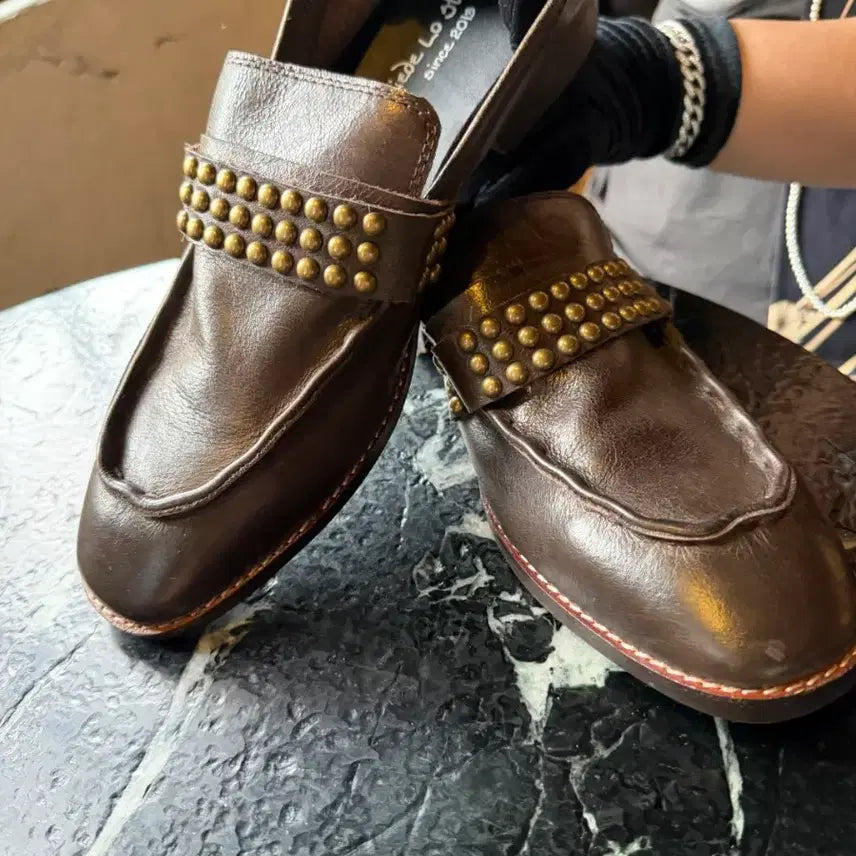 [BUNJANG] Piedro Style Studded Handmade Leather Loafers / 피에드로스틸레 스터드 수제구두 42