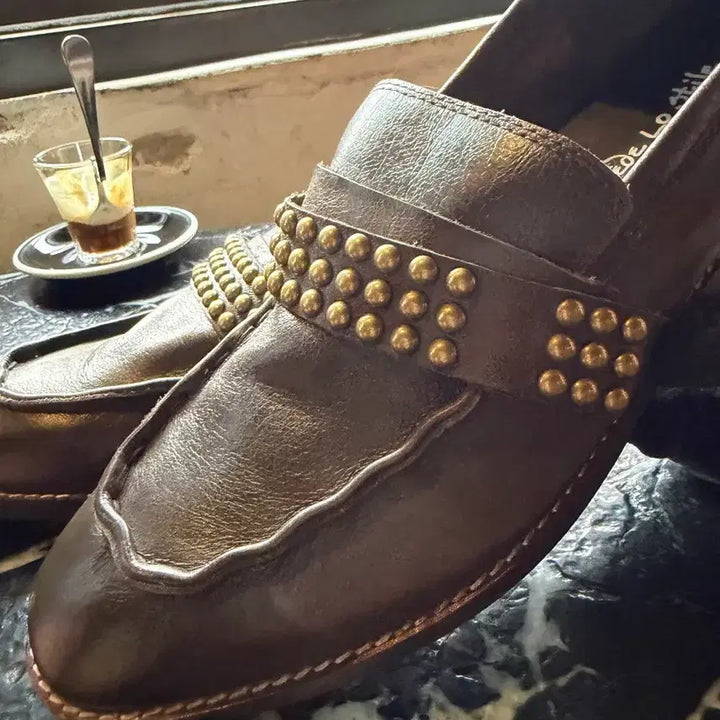 [BUNJANG] Piedro Style Studded Handmade Leather Loafers / 피에드로스틸레 스터드 수제구두 42