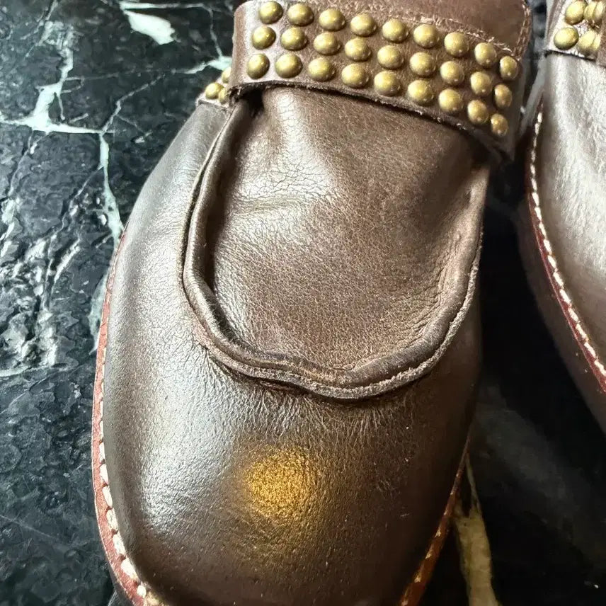 [BUNJANG] Piedro Style Studded Handmade Leather Loafers / 피에드로스틸레 스터드 수제구두 42