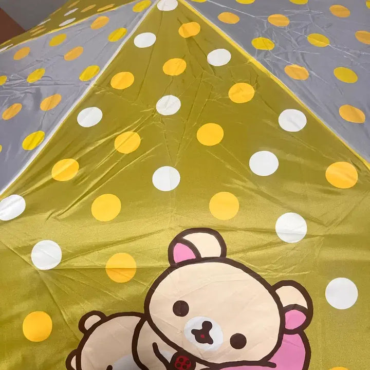 [SOLD OUT] 고전 산엑스 리락쿠마 코리락쿠마 도트 접이식 우산