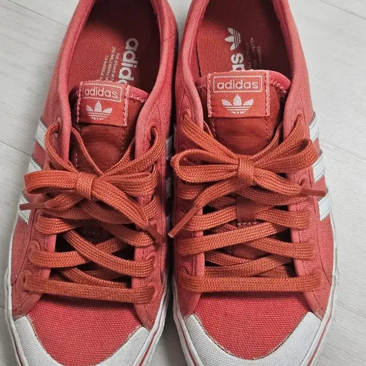 [BUNJANG] Adidas Nizza Trefoil Canvas Sneakers Coral / 아디다스 니짜 트레포일 캔버스 스니커즈 코랄