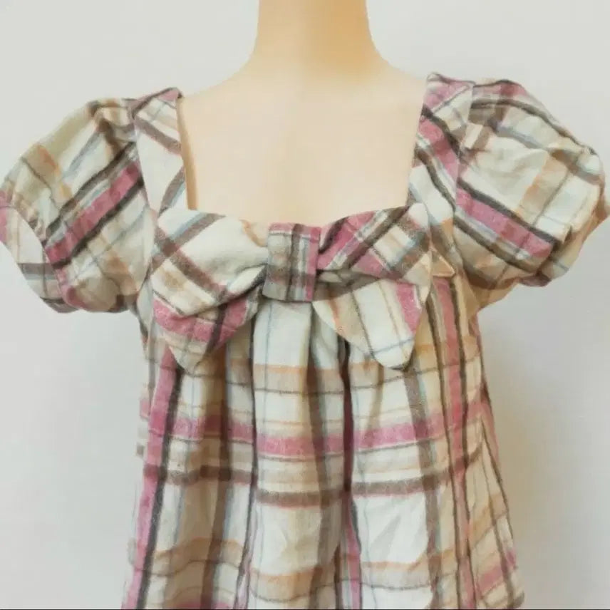 [SOLD OUT] 리즈리사 체크 리본 미니 원피스 갸루 히메갸루 로걀 빈티지 딸기초코 딸초