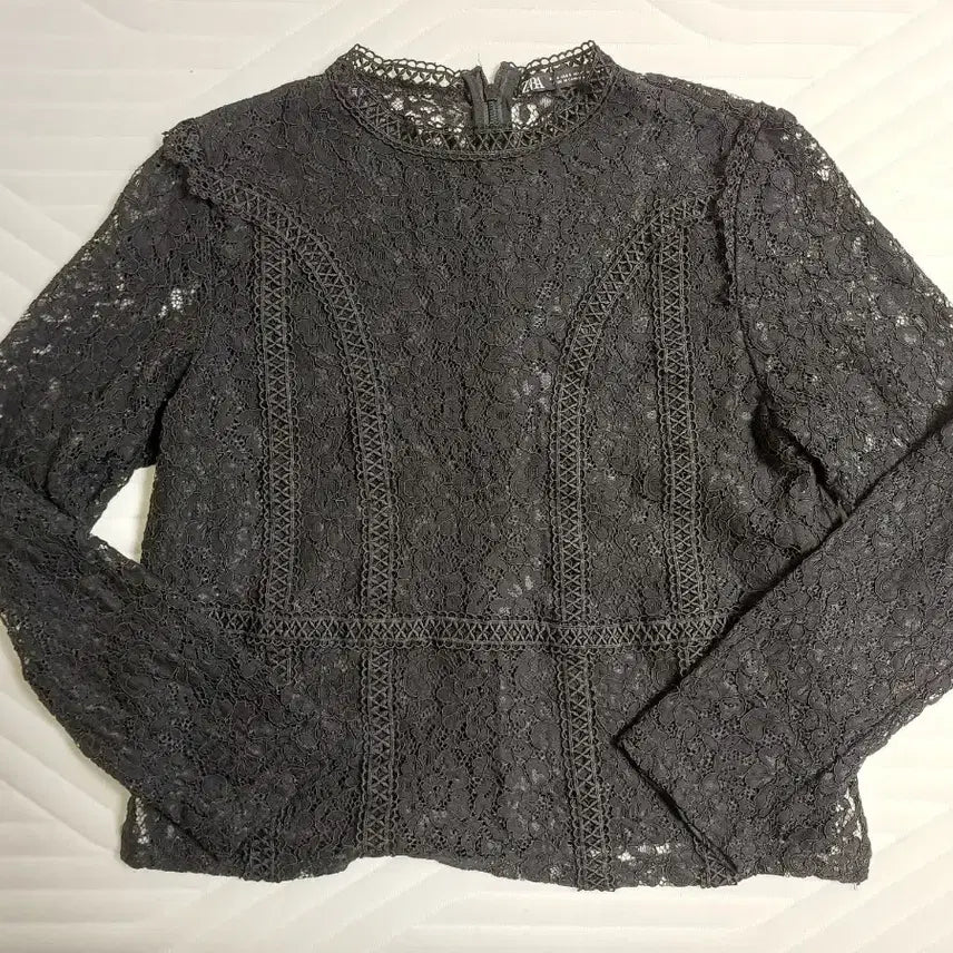[BUNJANG] ZARA Black Lace Blouse (Size S) / 여성 자라ZARA 블랙레이스블라우스상의 55