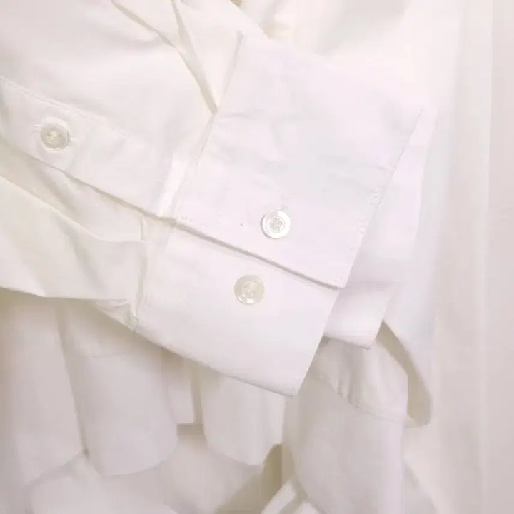 [BUNJANG] Neil Barrett White Asymmetric Layered Shirt / 닐바렛 화이트 언밸런스 셔츠 오버핏 105~110 레이어드용