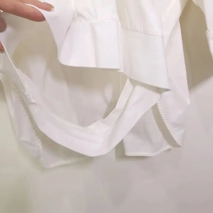 [BUNJANG] Neil Barrett White Asymmetric Layered Shirt / 닐바렛 화이트 언밸런스 셔츠 오버핏 105~110 레이어드용