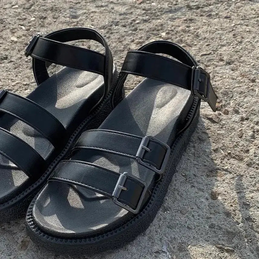 [BUNJANG] Hicken Two-Buckle Sandals / 히큰 투버클 샌들