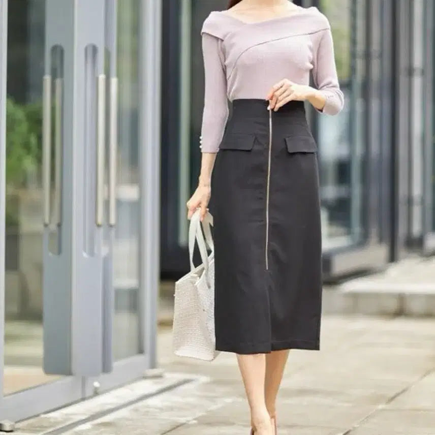 [BUNJANG] Toukou Closet Slit Black Midi Long Skirt / 토우코클로젯 트임 블랙 미디 롱 스커트 지뢰계 양산형