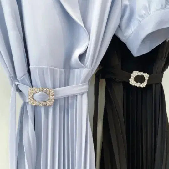 [BUNJANG] Roselin Pleated Sky Blue Dress / 교신 로젤린 플리츠 소라 원피스 (하객룩 피로연 상견례 돌잔치
