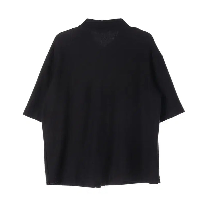 [BUNJANG] Massimo Dutti Textured Cotton Short Sleeve Shirt / 마시모두띠 블랙 텍스처 코튼 반팔 셔츠