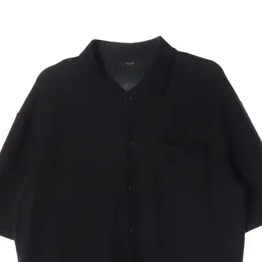 [BUNJANG] Massimo Dutti Textured Cotton Short Sleeve Shirt / 마시모두띠 블랙 텍스처 코튼 반팔 셔츠