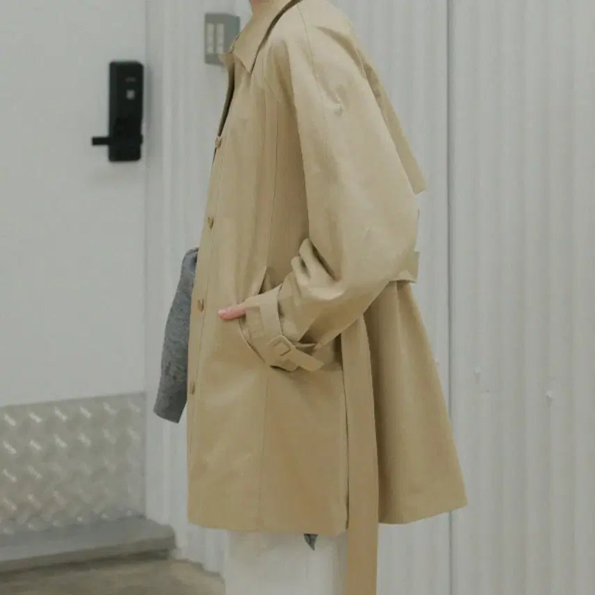 [BUNJANG] Beige Half Trench Coat / 하프 트렌치 코트