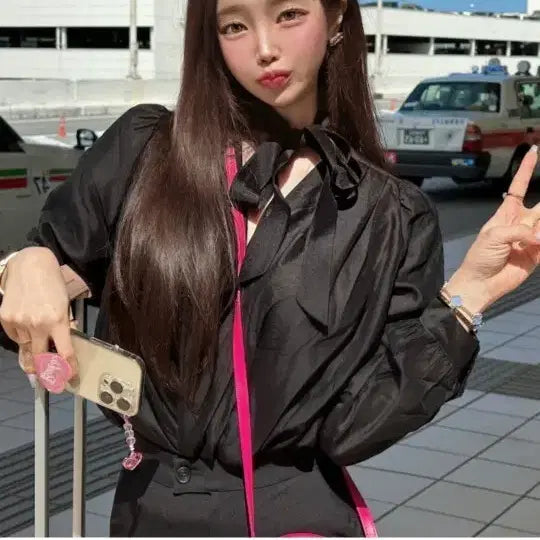 [BUNJANG] Roselyn Sheer Tie Blouse / 교신 로젤린 시스루 타이 블라우스 (하객륵 피로연 상견례 돌잔치 원피스