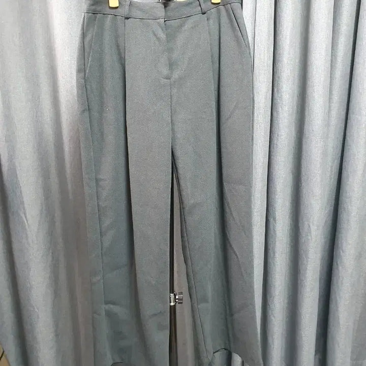 [BUNJANG] L Gray Long Slacks / L핀턱 그레이 롱슬랙스