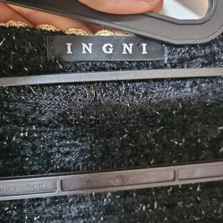[BUNJANG] INGNI Vintage Black Tweed Crop Cardigan Jacket / INGNI 일본 빈티지 블랙 트위드 크롭 가디건 자켓M