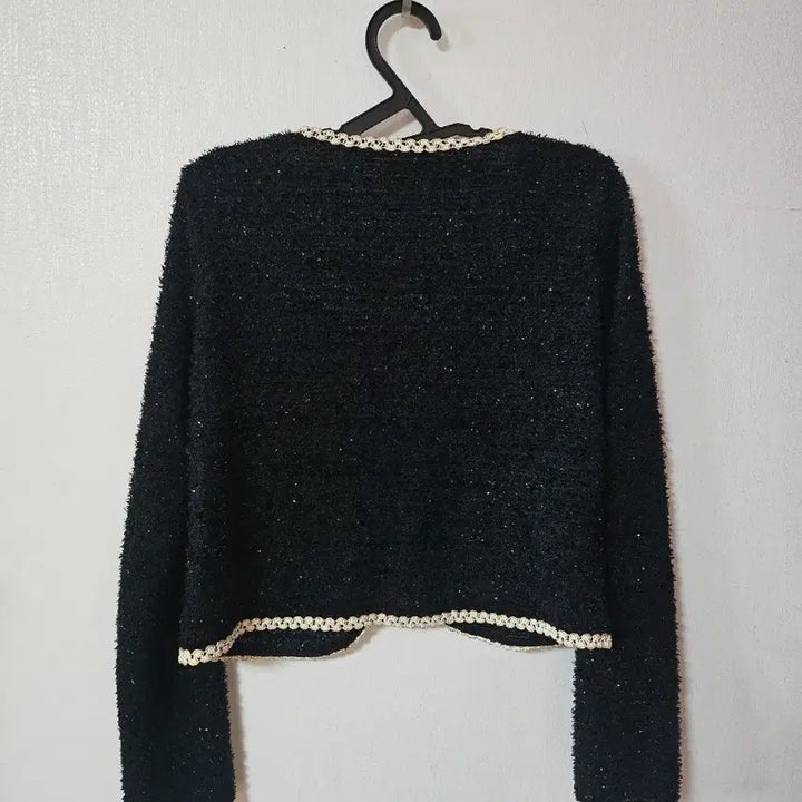 [BUNJANG] INGNI Vintage Black Tweed Crop Cardigan Jacket / INGNI 일본 빈티지 블랙 트위드 크롭 가디건 자켓M