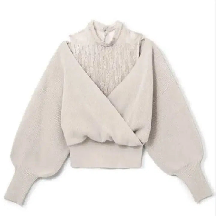 [BUNJANG] GRL Ivory Lace Off-Shoulder Knit Top / 그레일 아이보리 레이스 양산형 지뢰계 오프숄더 어깨트임 니트