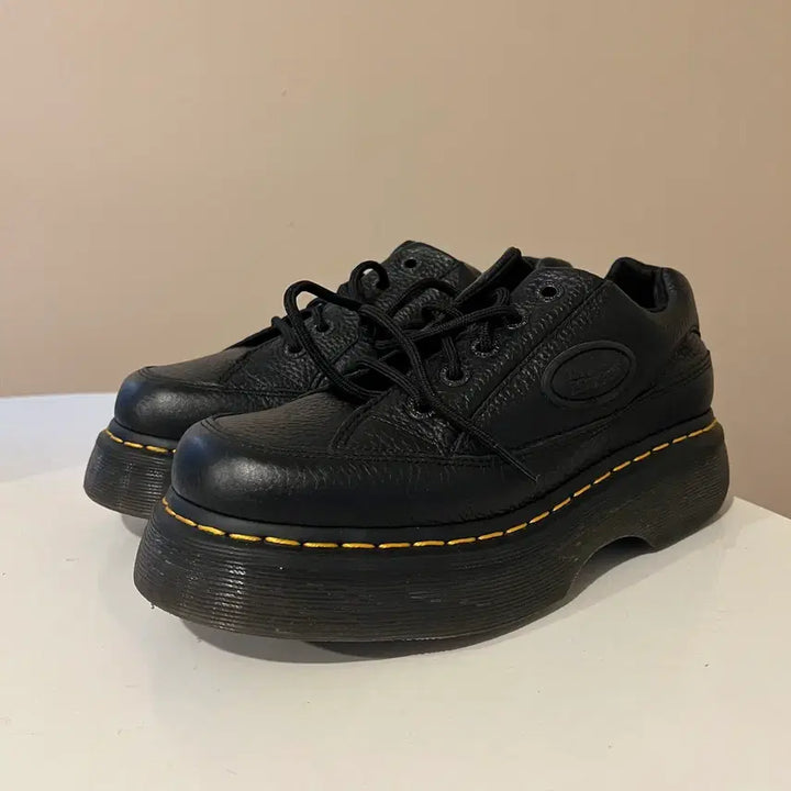 [BUNJANG] Dr. Martens Buzz 5-Eye Black Milled Napa Leather Shoes / 닥터마틴 버즈-5 아이 블랙 밀드 나피 레더 슈즈 (00673)