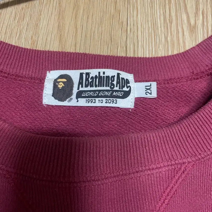 [BUNJANG] (2XL XXL) 베이프 컬리지 맨투맨 와인 버건디 티 / (2XL XXL) 베이프 컬리지 맨투맨 와인 버건디 티