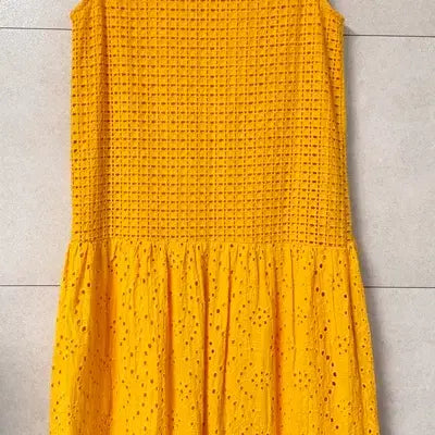 [SOLD OUT] 머스타드 아일렛 펀칭 원피스