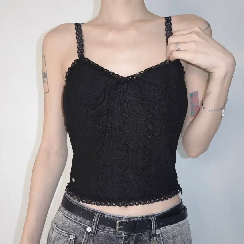[SOLD OUT] (포장째새상품) 페일제이드 자가드 레이스나시 블랙