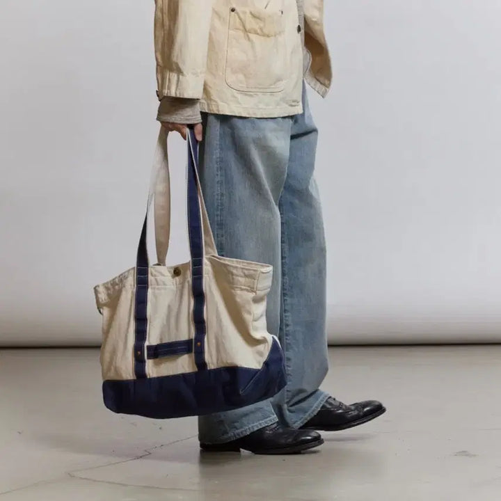 [BUNJANG] BEHAVE Washed Canvas Tote Bag / 비헤비어 워시드 캔버스 토트백