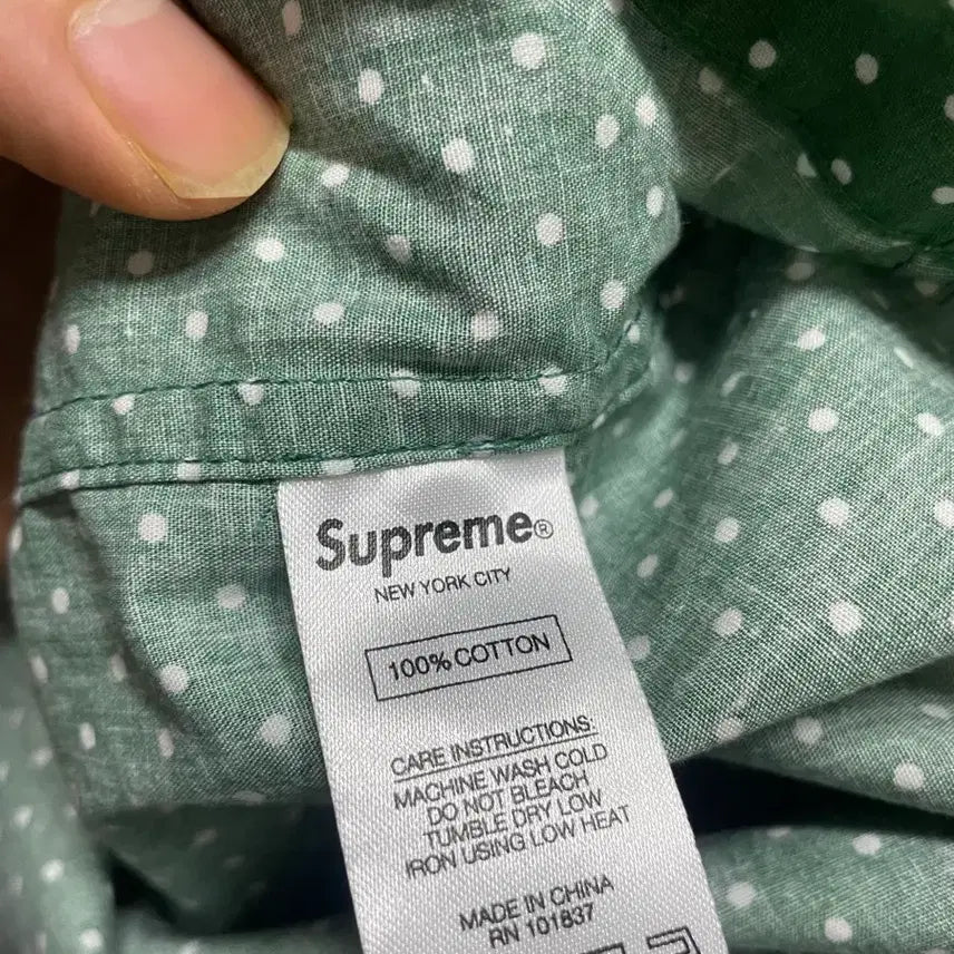 [BUNJANG] Supreme Polka Dot Shirt Green - Size L / (L) 새상품 슈프림 폴카 도트 셔츠 그린