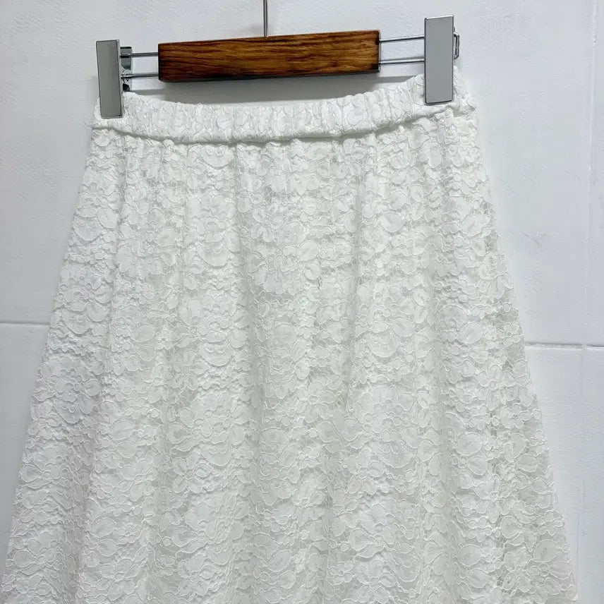 [BUNJANG] GLACIER Lace White Long Flare Skirt M / GLACIER 레이스 화이트 롱 플레어 스커트 M JPN 새상품