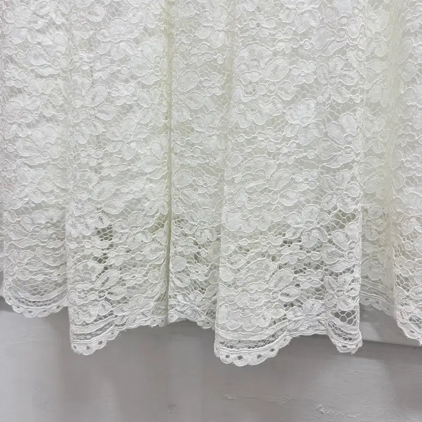 [BUNJANG] GLACIER Lace White Long Flare Skirt M / GLACIER 레이스 화이트 롱 플레어 스커트 M JPN 새상품