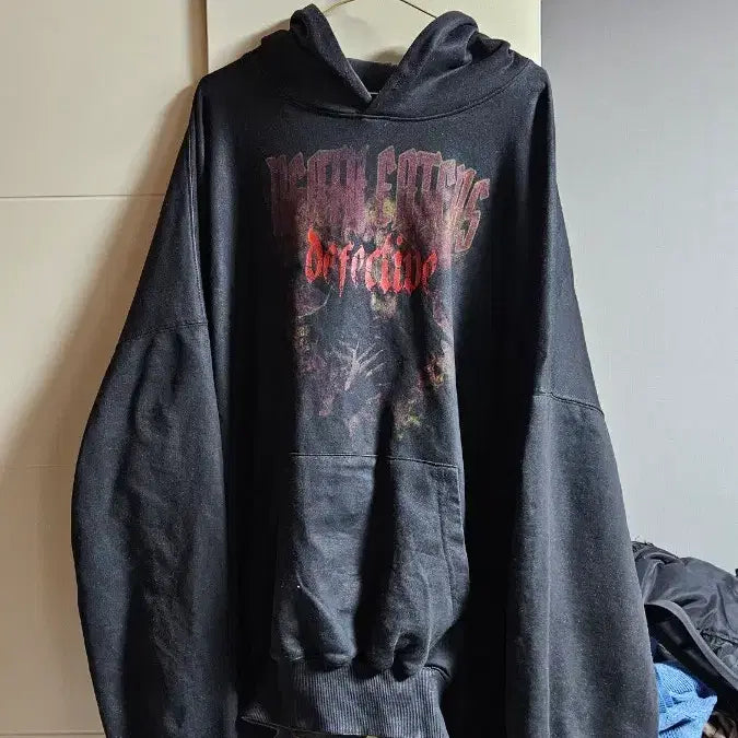 [BUNJANG] Under My Car Detective Black Hoodie / 언더마이카 detective 블랙 후드티