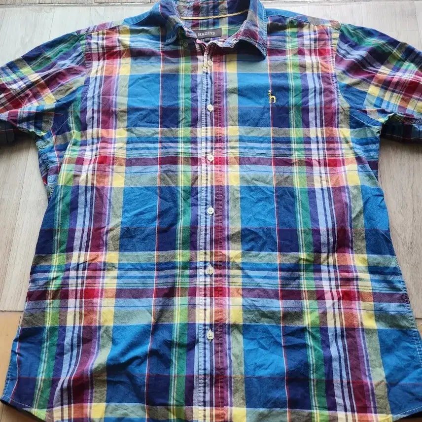 [BUNJANG] Hazzys Madras Short Sleeve Shirt 110 / 00s 해지스 마드라스 반팔 셔츠 110