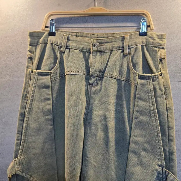 [BUNJANG] Unbranded Cargo Denim Pants / 디테일. 카고 데님 팬츠. 미착.