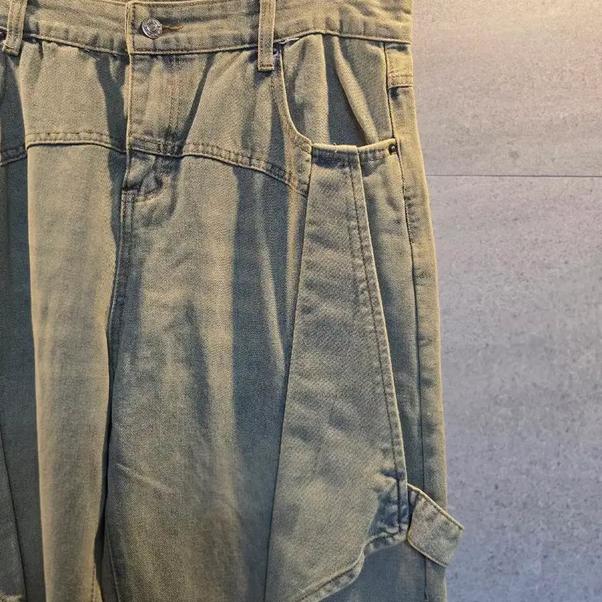 [BUNJANG] Unbranded Cargo Denim Pants / 디테일. 카고 데님 팬츠. 미착.