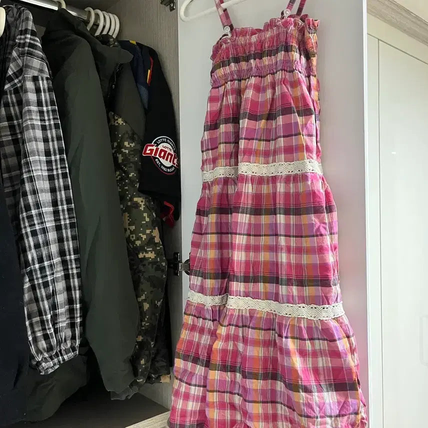 [SOLD OUT] 체크 패턴 원피스 핑크