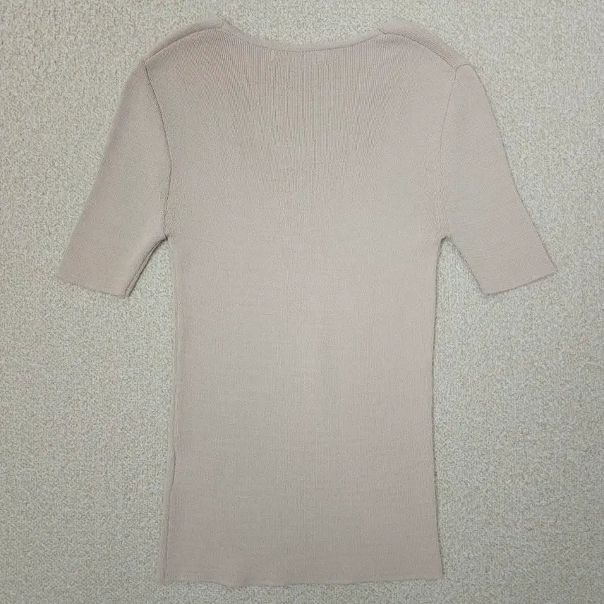 [BUNJANG] SOO&amp;JUNE V-neck Short Sleeve Knit Top / (F)SOO&amp;JUNE 여성 브이넥 반팔 니트 핑크베이지