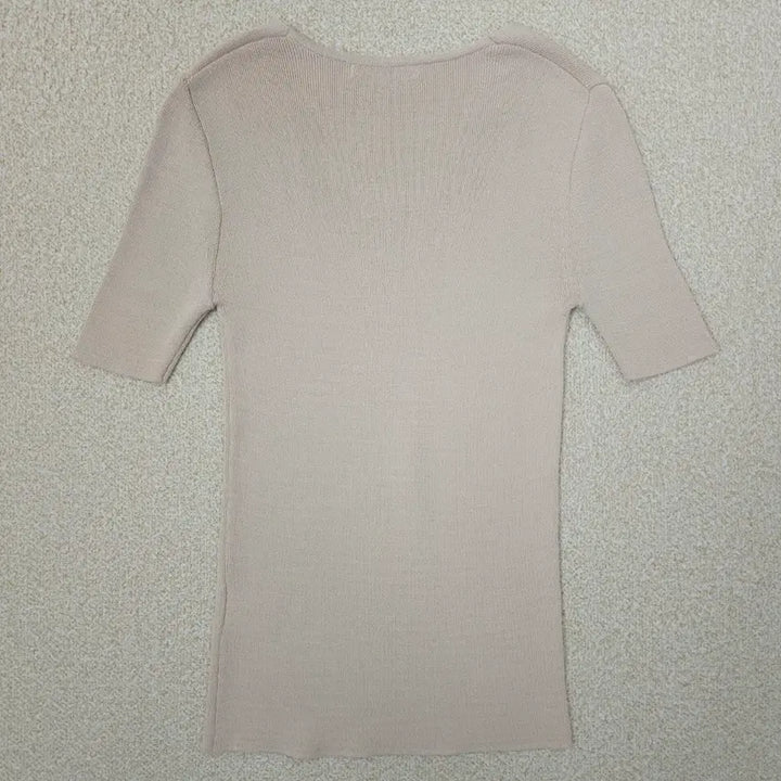 [BUNJANG] SOO&amp;JUNE V-neck Short Sleeve Knit Top / (F)SOO&amp;JUNE 여성 브이넥 반팔 니트 핑크베이지