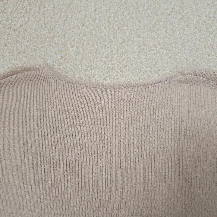 [BUNJANG] SOO&amp;JUNE V-neck Short Sleeve Knit Top / (F)SOO&amp;JUNE 여성 브이넥 반팔 니트 핑크베이지