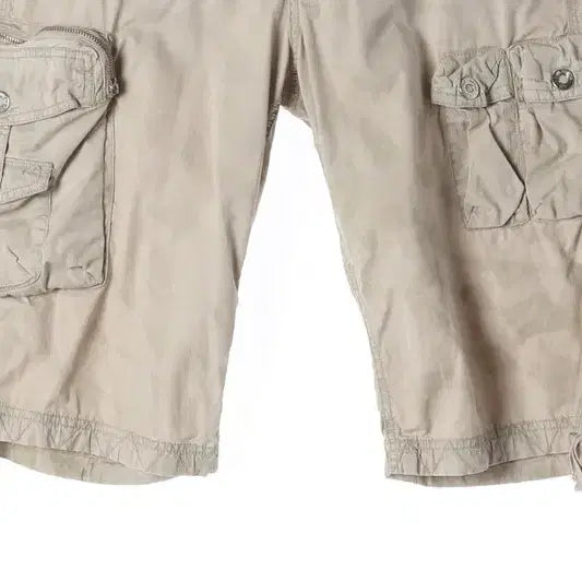[BUNJANG] MLB Beige Outpocket Cargo Shorts 74 / MLB 베이지 아웃포켓 카고 하프 팬츠 74