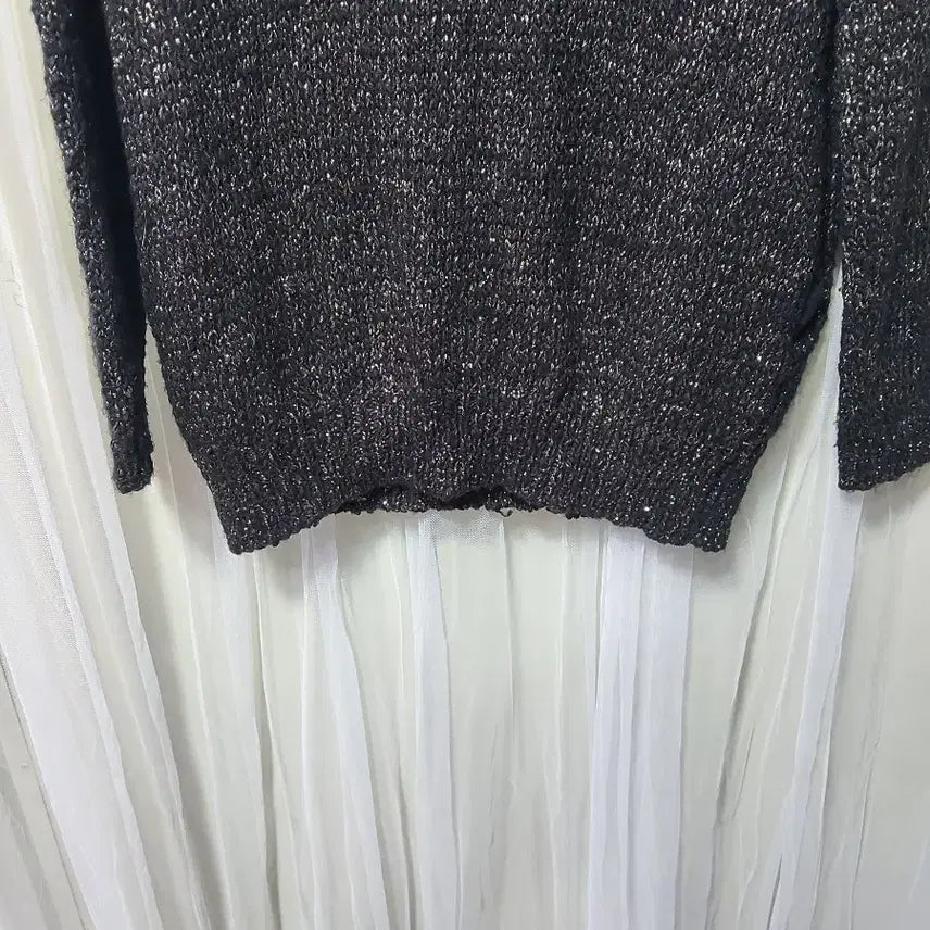 [BUNJANG] Plastic Island Black Gold Thread Sweater Cardigan / 플라스틱 아일랜드Plastic Island 블랙 금사 스웨터 가디건